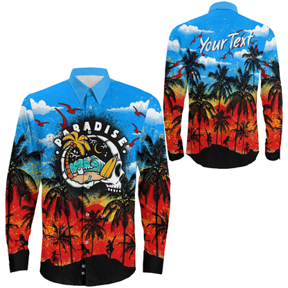 Clothing Paradise Summer Vibes Long Sleeve Button Shirt