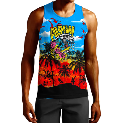 Clothing Aloha Surfing Summer Vibes Tank Top
