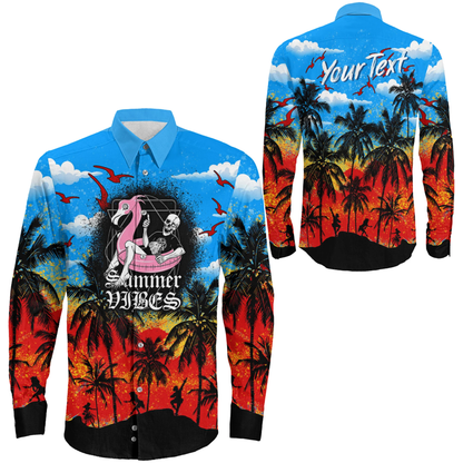 Clothing Summer Vibes Long Sleeve Button Shirt