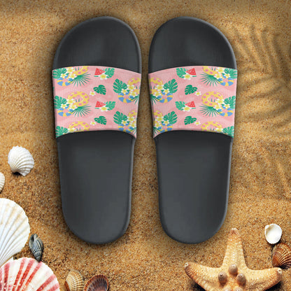 Sandal Hawaiian Summer Pattern Lifebuoy Fresh Bright Color Slide Sandal