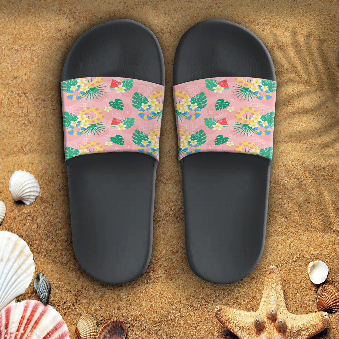 Sandal Hawaiian Summer Pattern Lifebuoy Fresh Bright Color Slide Sandal