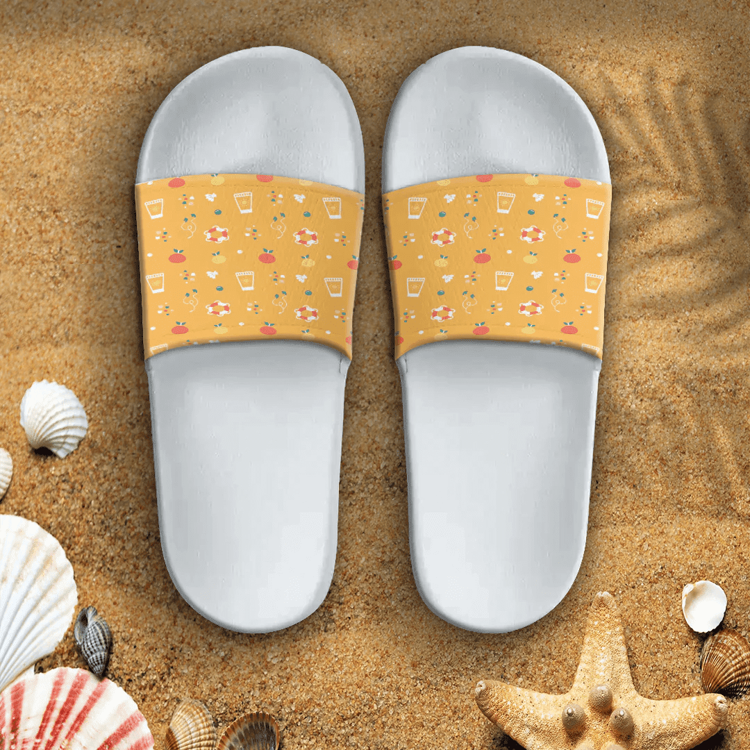 Sandal Hawaiian Summer Pattern Sunscreen,Fruit and Conch Slide Sandal
