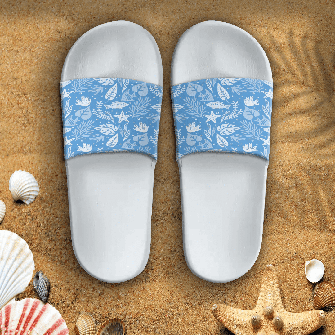 Sandal Summer Pattern Marine Ecosystem Slide Sandal