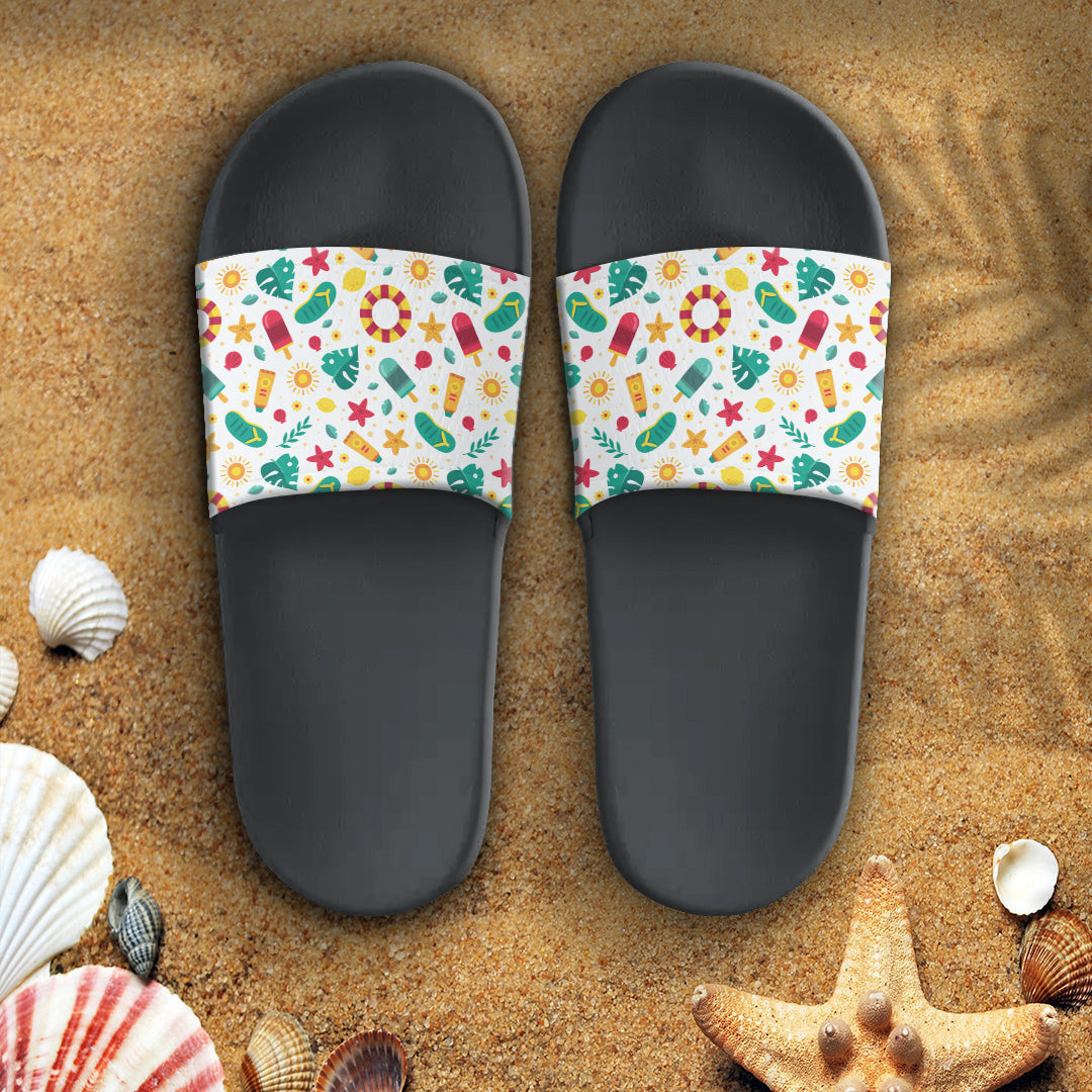 Sandal Summer Pattern Ice Cream Color Cute Slide Sandal