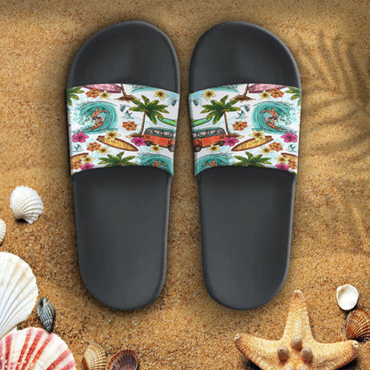 Sandal Alohawaiian Summer Pattern Sea Travel and Surfring Slide Sandal