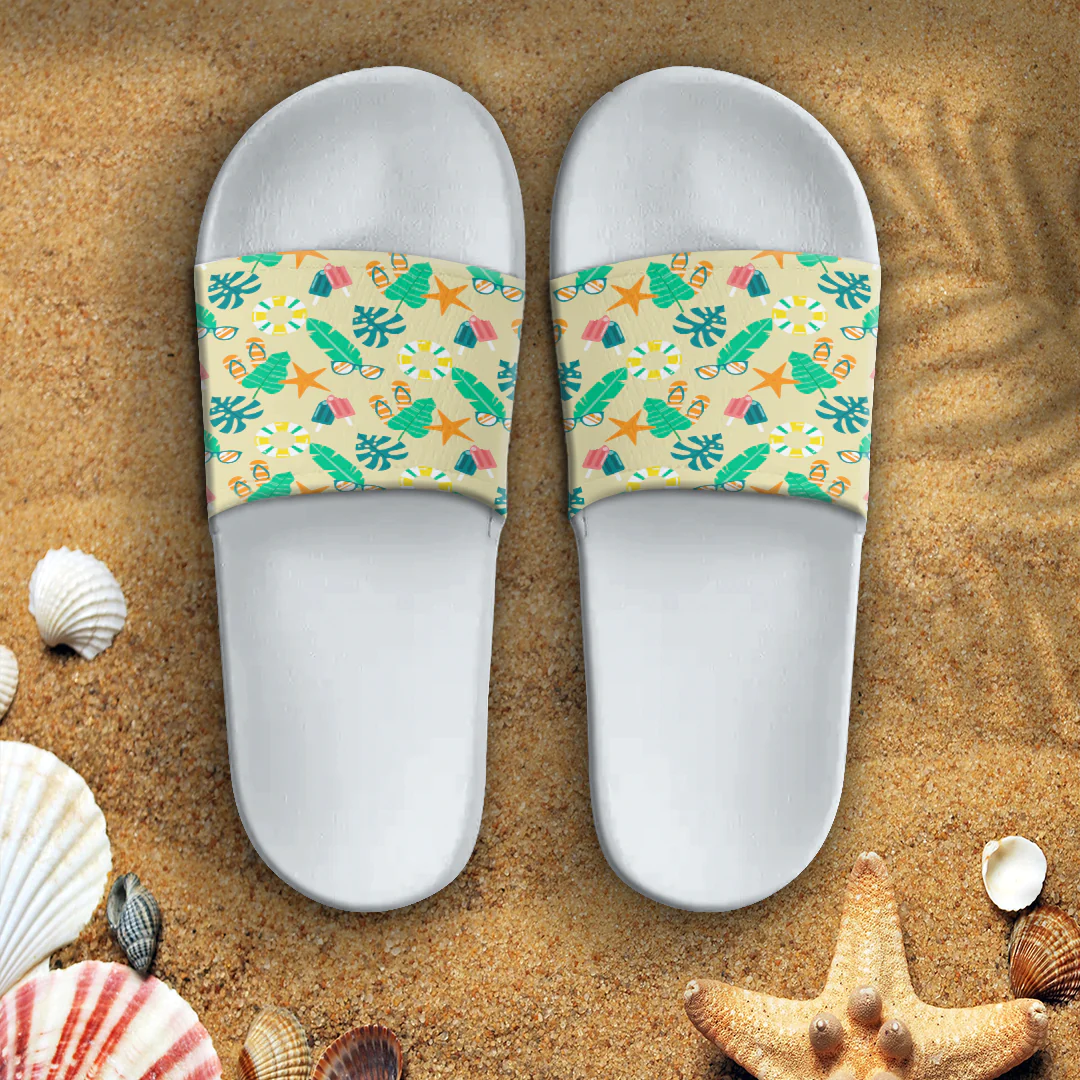 Sandal Summer Pattern Beach Ice Cream and Flip Flop Slide Sandal