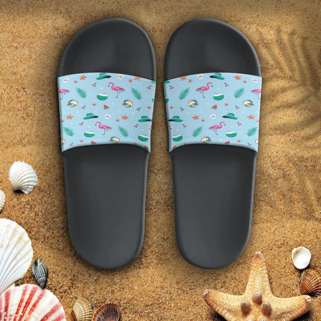 Sandal Summer Pattern Simple Textures Flamingo Slide Sandal