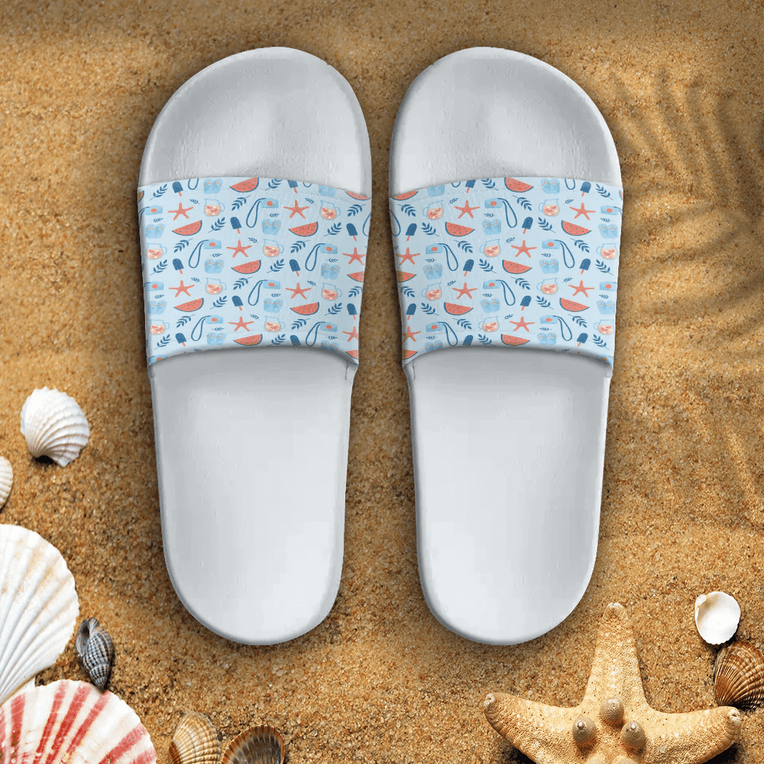 Sandal Summer Pattern Sea Travel Experience Slide Sandal