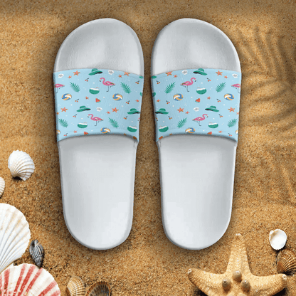 Sandal Summer Pattern Simple Textures Flamingo Slide Sandal