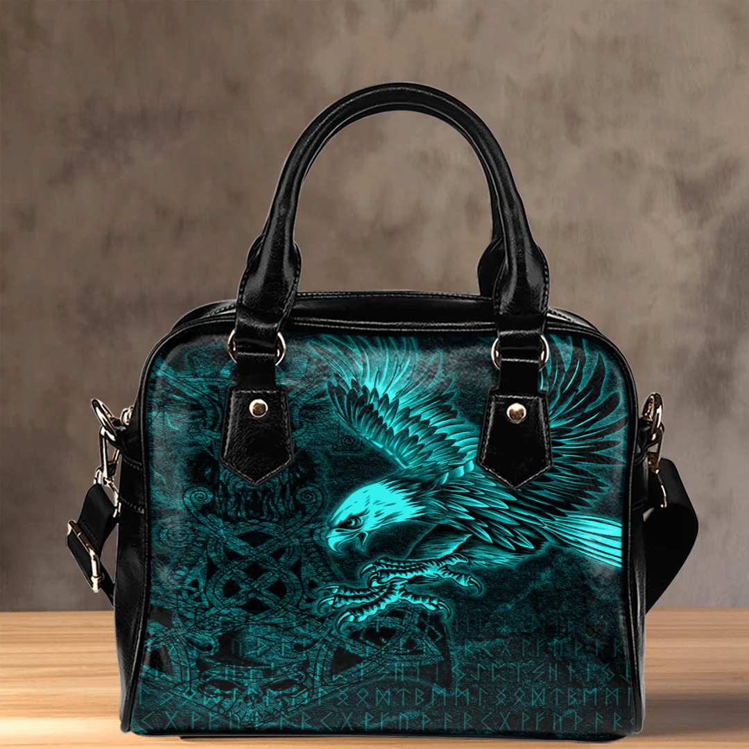 Shoulder Handbag Raven Mjolnir Turquoise Viking Shoulder Handbag