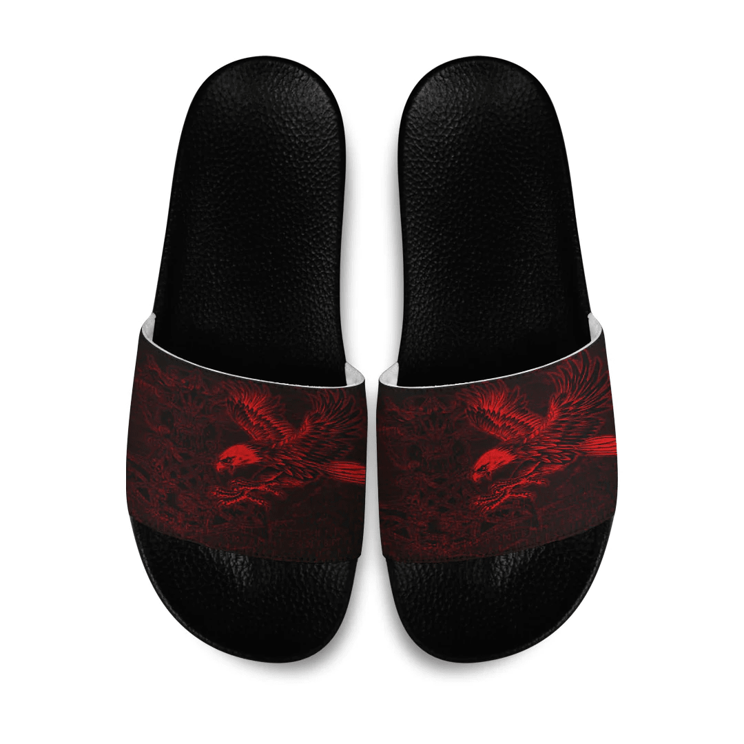 Slide Sandals Raven Mjolnir Red Viking Slide Sandals