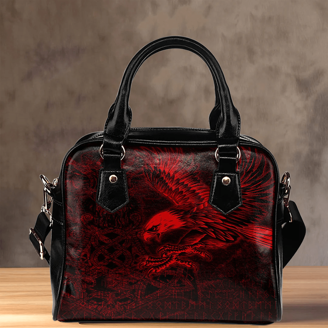 Shoulder Handbag Raven Mjolnir Red Viking Shoulder Handbag