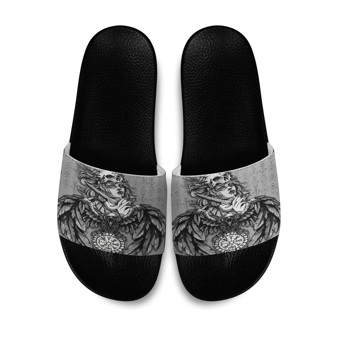 Slide Sandals Valkyries Raven Cletic Viking Slide Sandals