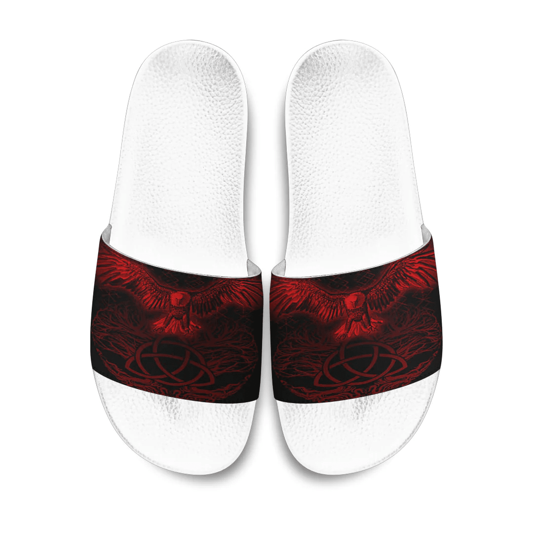 Slide Sandals Raven Tree Cletic Red Viking Slide Sandals