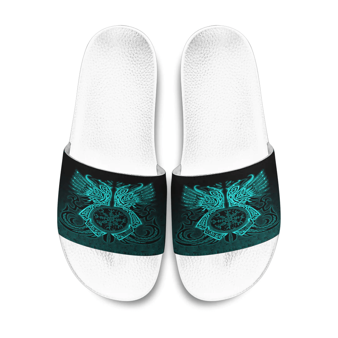Slide Sandals Two Raven Cletic Turquoise Viking Slide Sandals