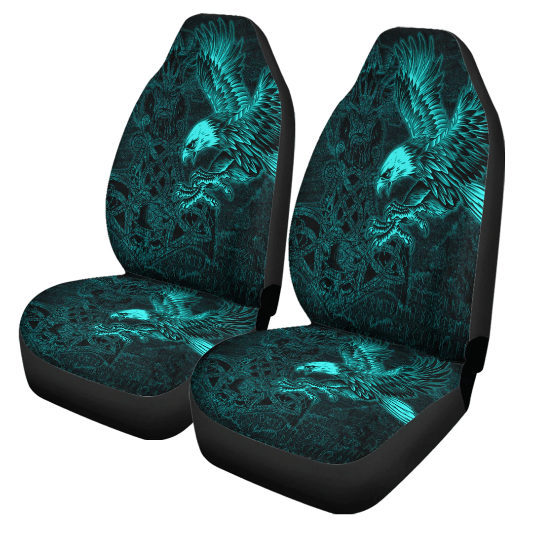 Car Seat Covers Raven Mjolnir Turquoise Viking Car Seat Covers