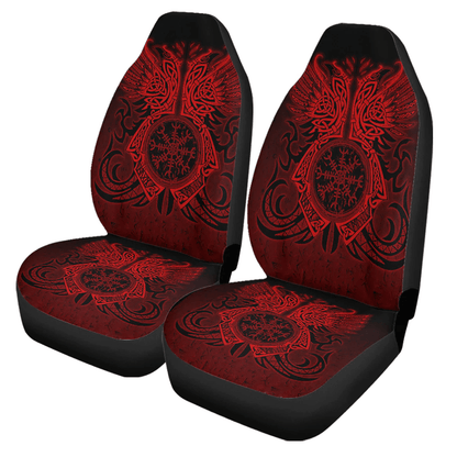 Car Seat Covers Two Raven Cletic Red Viking Car Seat Covers