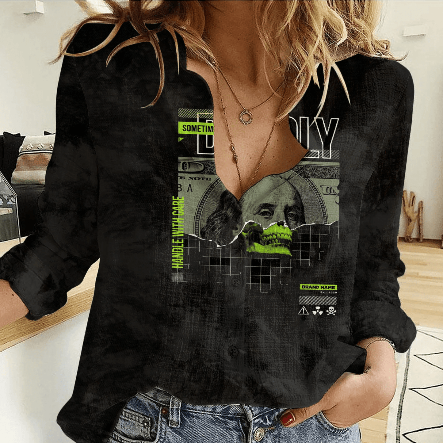 Clothing Sometimes Deadly Women Casual Shirt