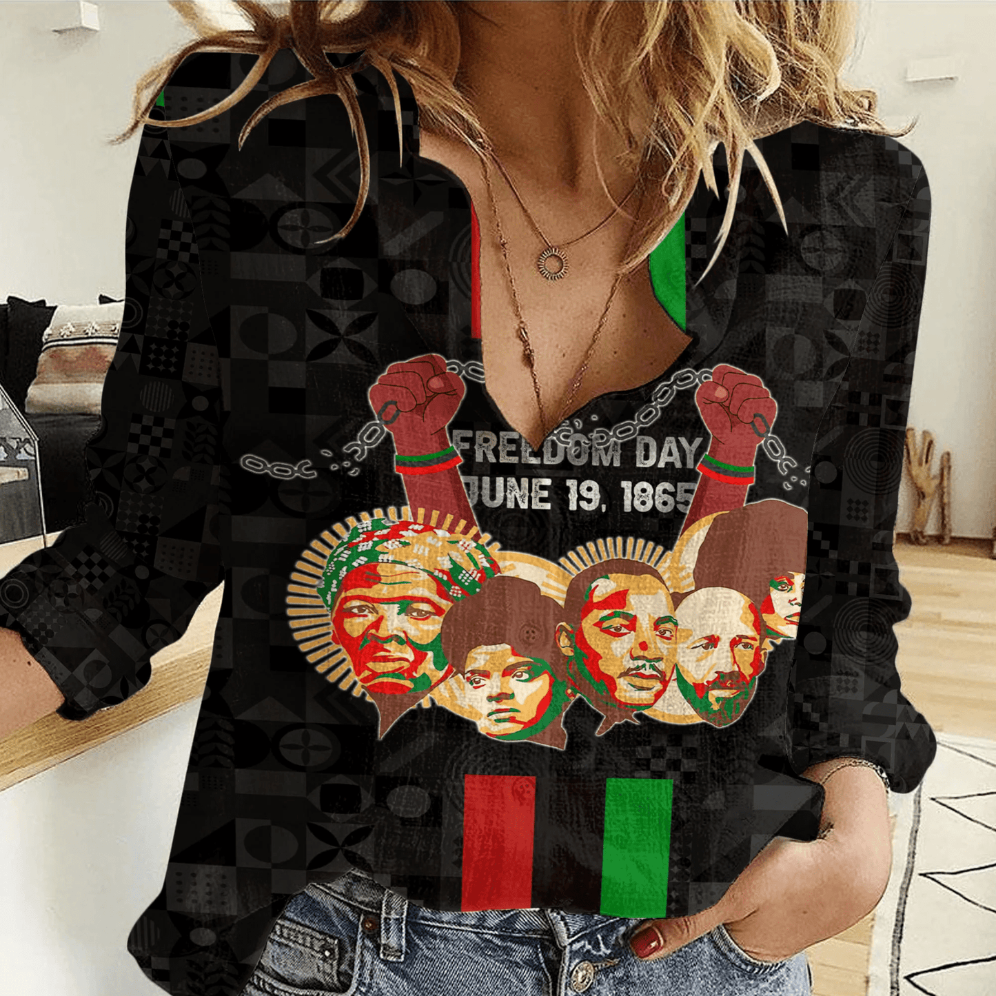Clothing Person Of Juneteenth Women Casual Shirt