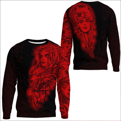 Clothing Valkyries And Wolf Red Sweatshirts