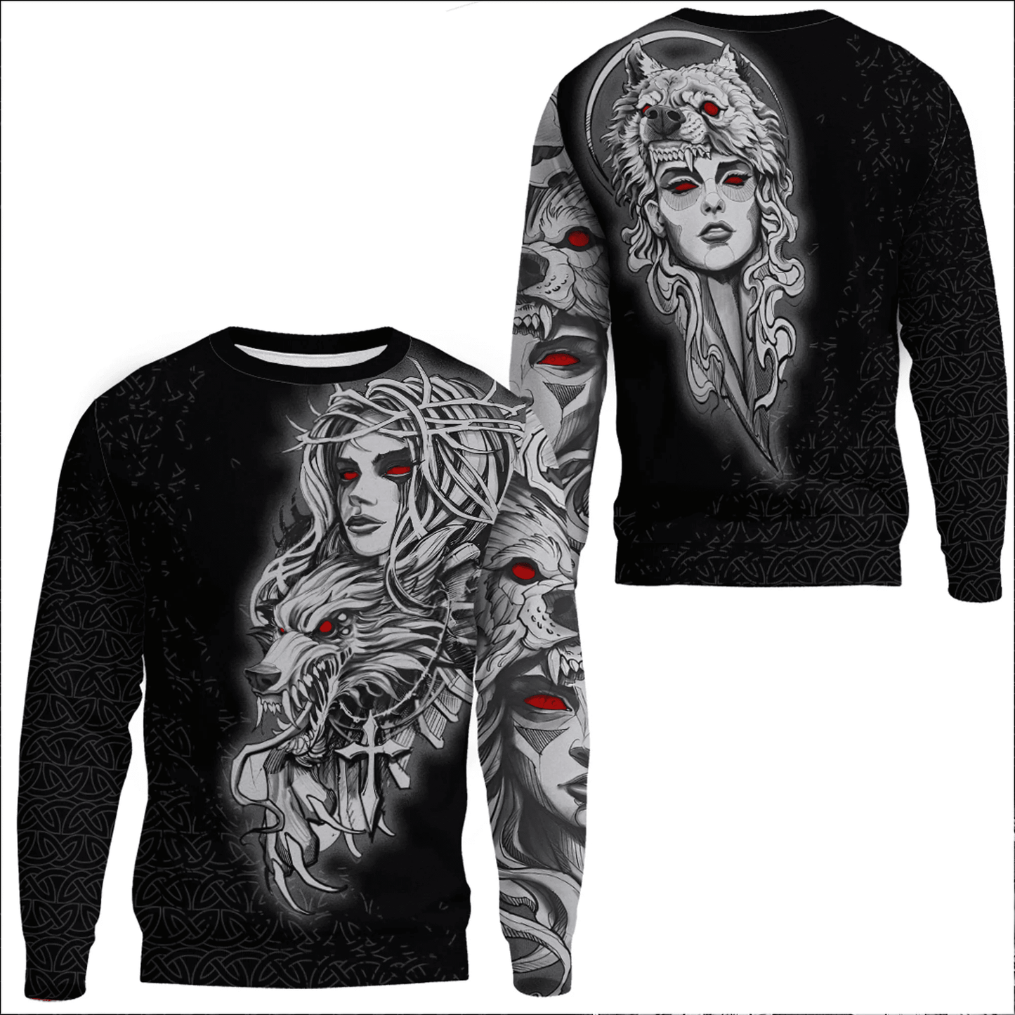 Clothing Valkyries And Wolf Sweatshirts
