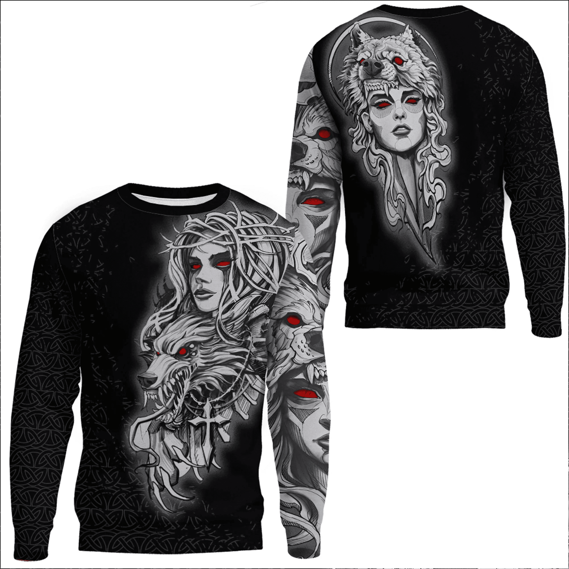 Clothing Valkyries And Wolf Sweatshirts