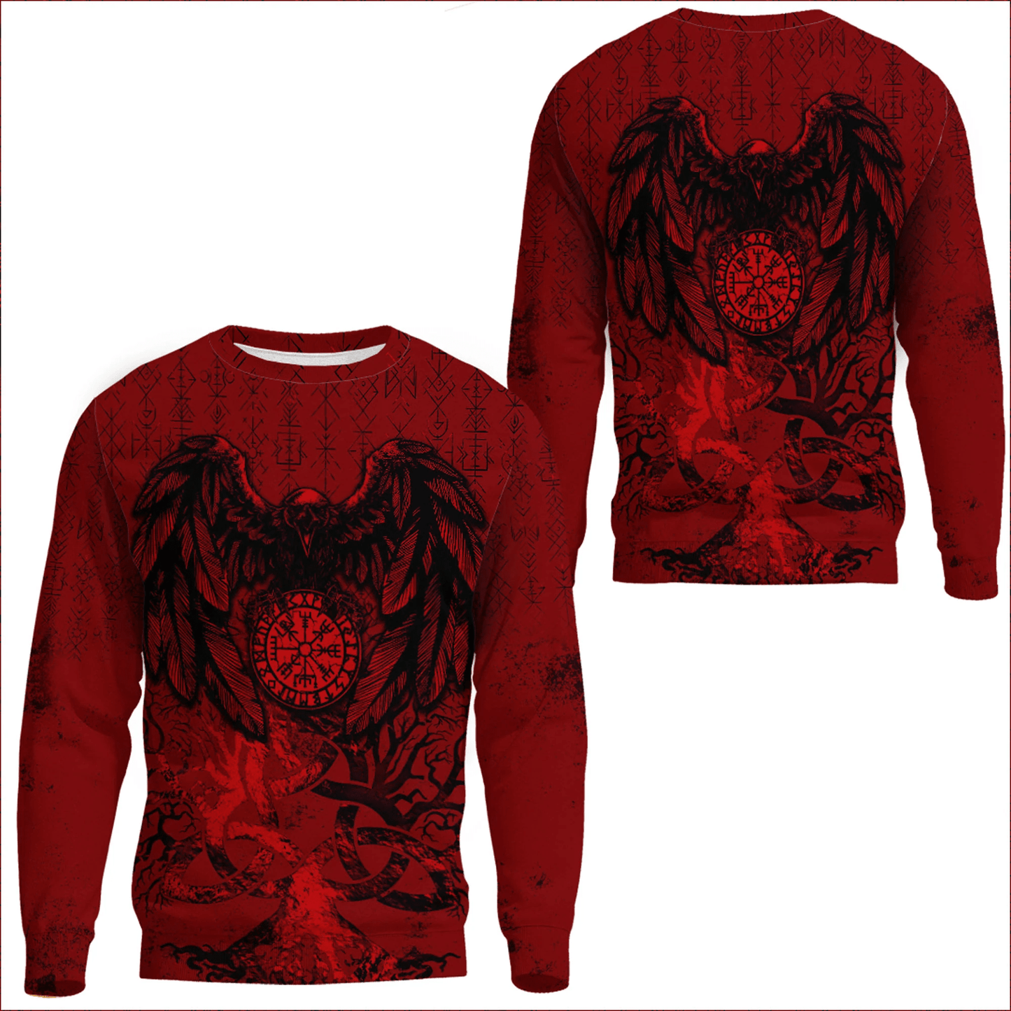Clothing Raven Cletic Tree Red Sweatshirts