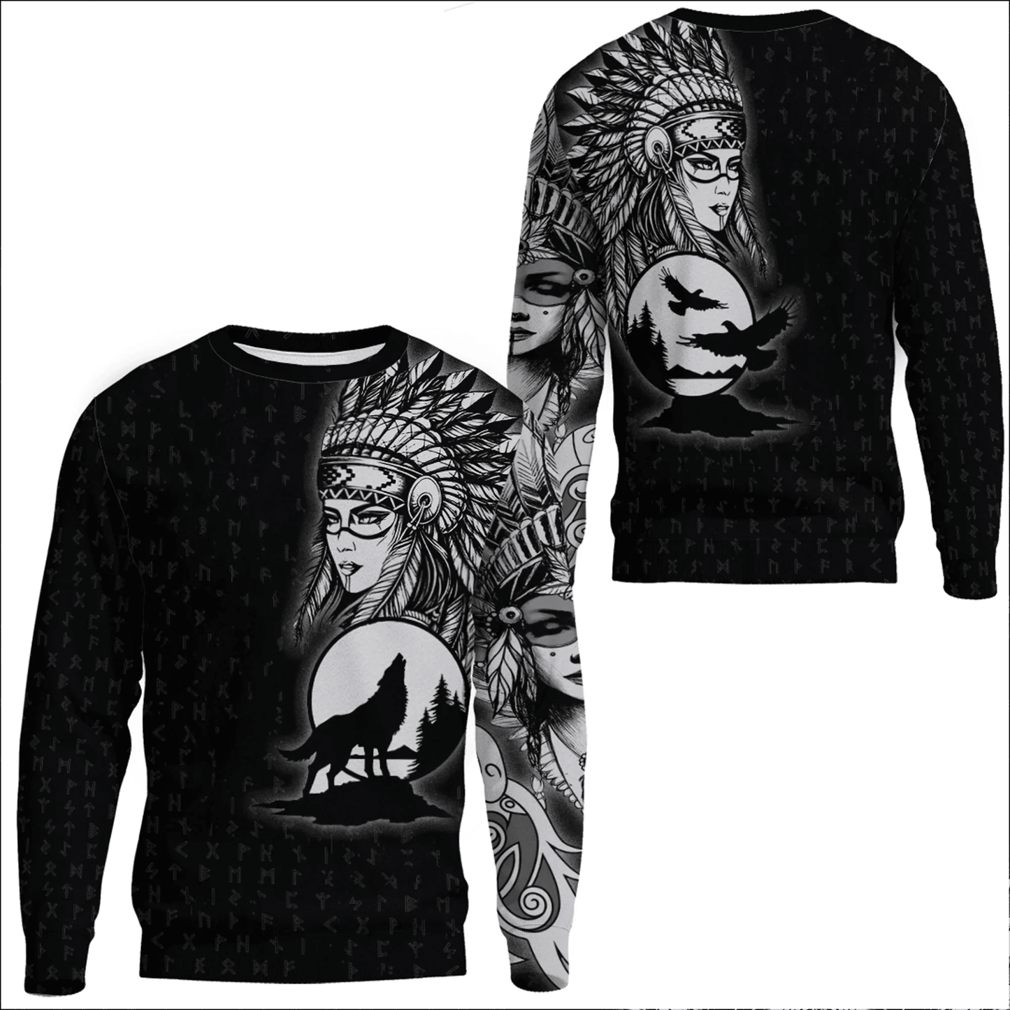 Clothing Valkyries Moon Raven Wolf Sweatshirts
