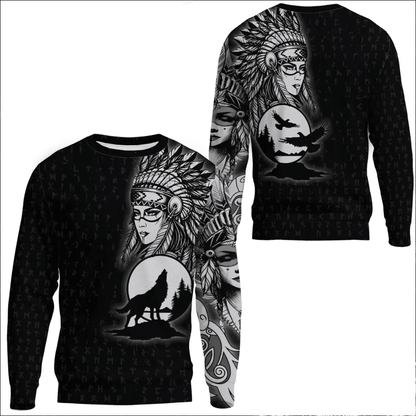 Clothing Valkyries Moon Raven Wolf Sweatshirts