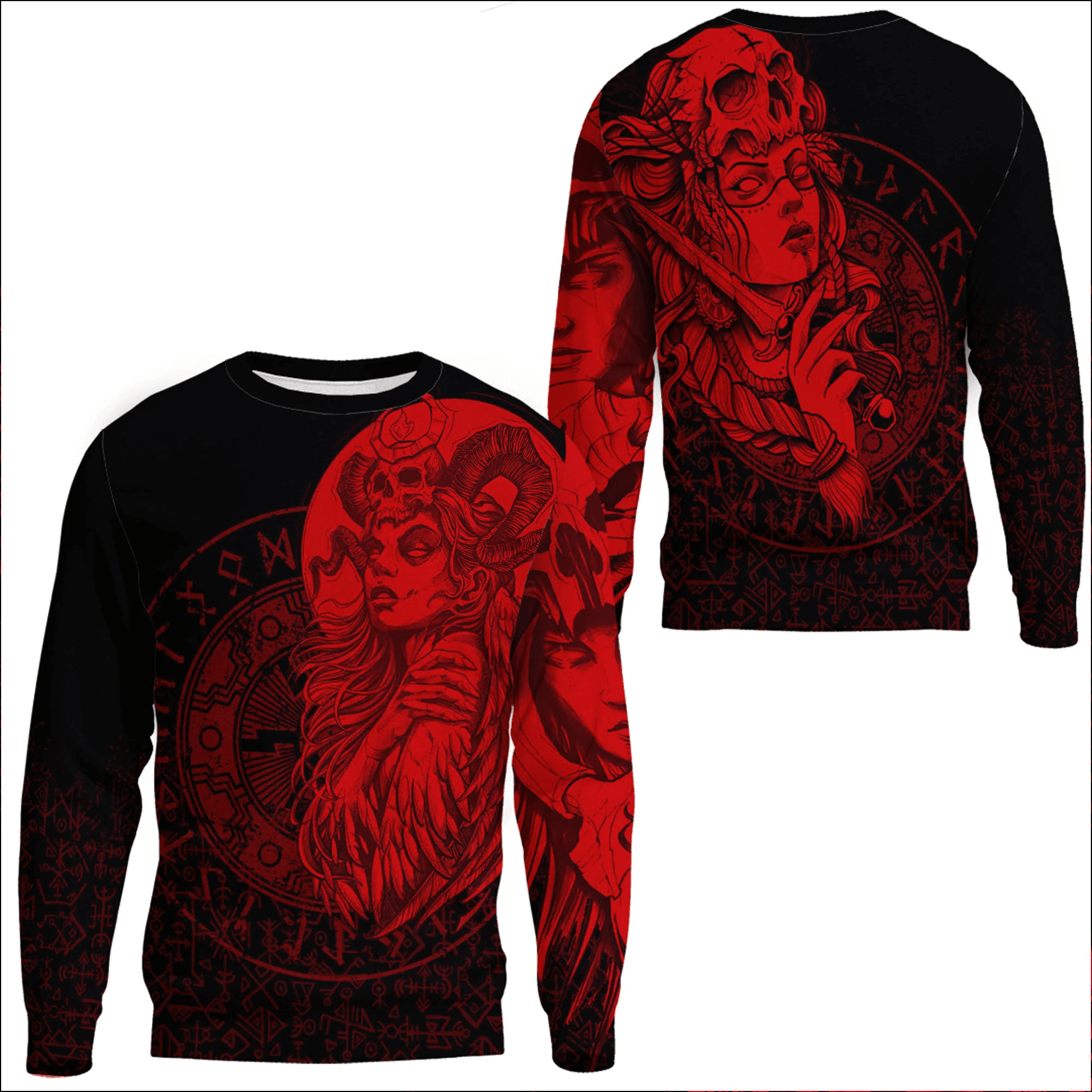 Clothing Valkyries Skull Red Sweatshirts