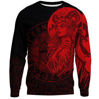 Clothing Valkyries Skull Red Sweatshirts