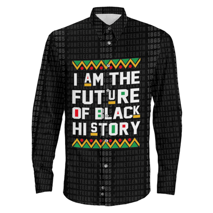 Clothing Future Of Black History Long Sleeve Button Shirt