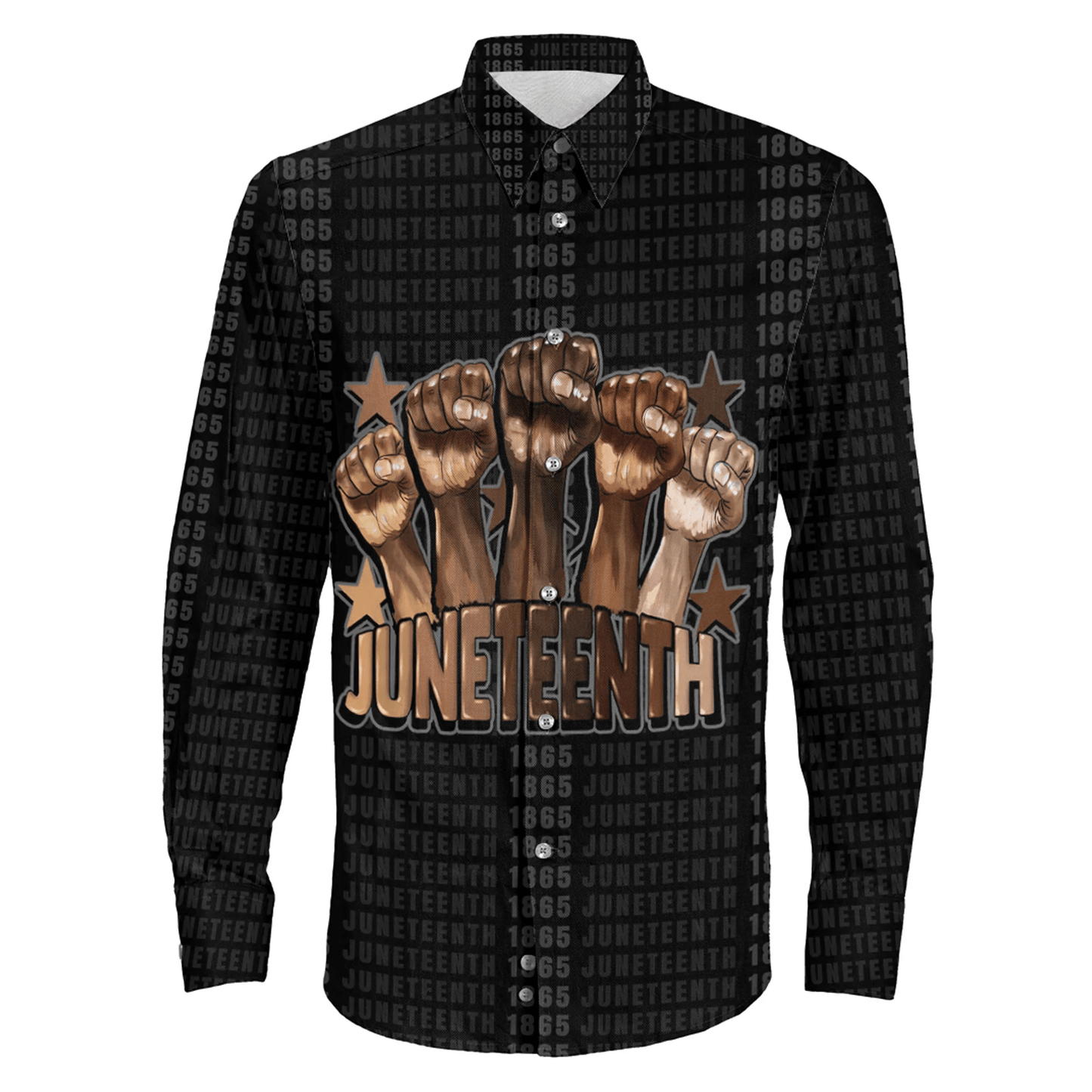 Clothing Melanin Juneteenth Long Sleeve Button Shirt