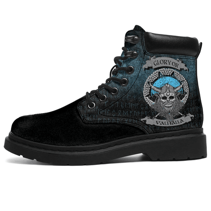 Boots Glory Or Valhalla Viking Skull All Season Boots