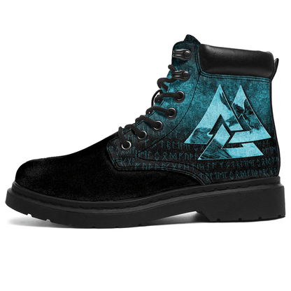 Boots Huginn Muninn Ravens From Odin Viking Gold Cyan All Season Boots