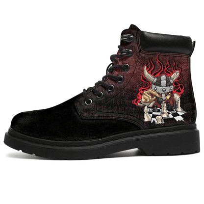 Boots Brave Viking With Chessboard Chess All Season Boots