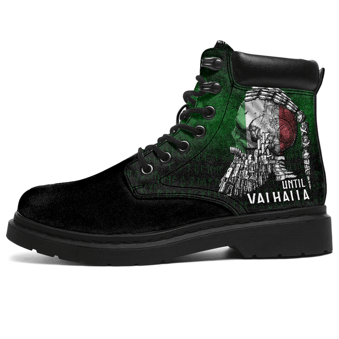 Boots Until Valhalla Viking Skull Italian Flag All Season Boots