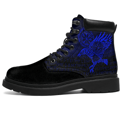 Boots Raven Vegvisir Tattoo Blue All Season Boots