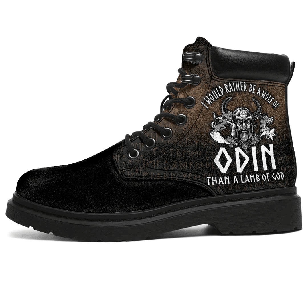 Boots I Would Rather Be A Wolf Of Odin Than A Lamb Of God All Season Boots