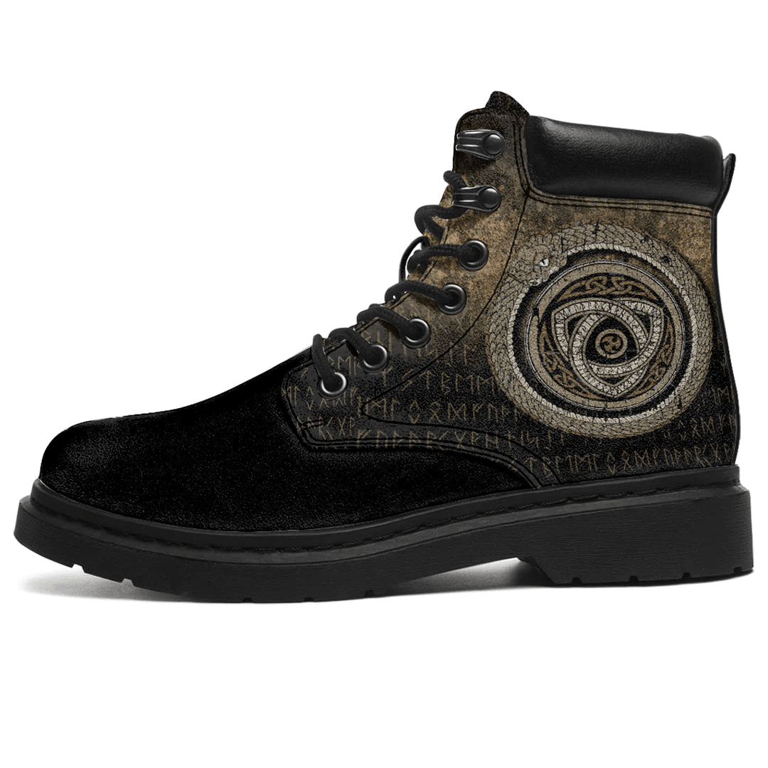Boots Norse Jormungandr Ouroboros Viking Pagan Snake Serpent Knotwork All Season Boots