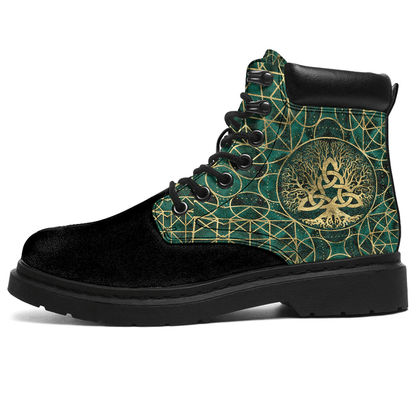 Boots Tree Of Life With Triquetra Malachite And Gold All Season Boots