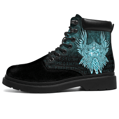Boots Norse God Odin The All Father Cyan All Season Boots