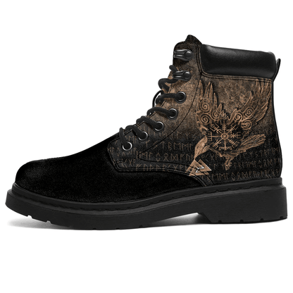 Boots Raven Rune Magic Symbols All Season Boots