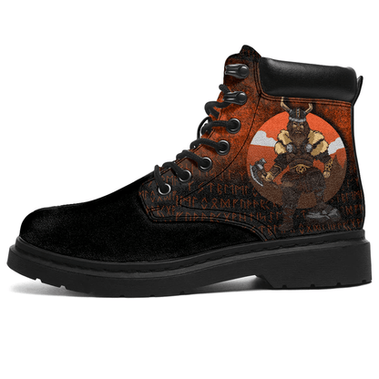 Boots Viking Berserk Warrior Odin Valhalla Valknut Loki All Season Boots