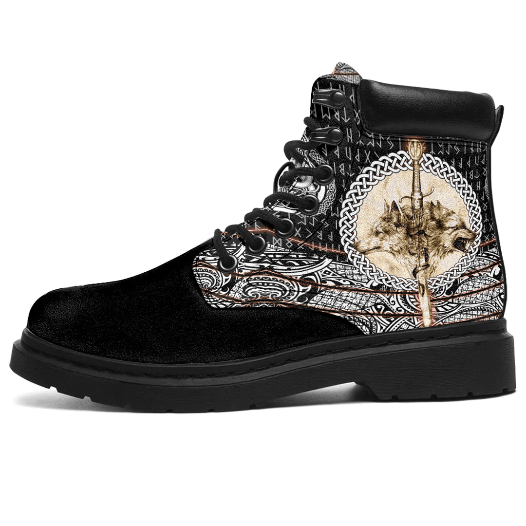 Boots Wolf And Vikings Tattood All Season Boots