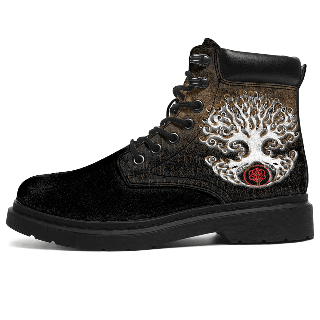 Boots Viking Yggdrasil Symbol Sacred Tree Norse Mythology All Season Boots