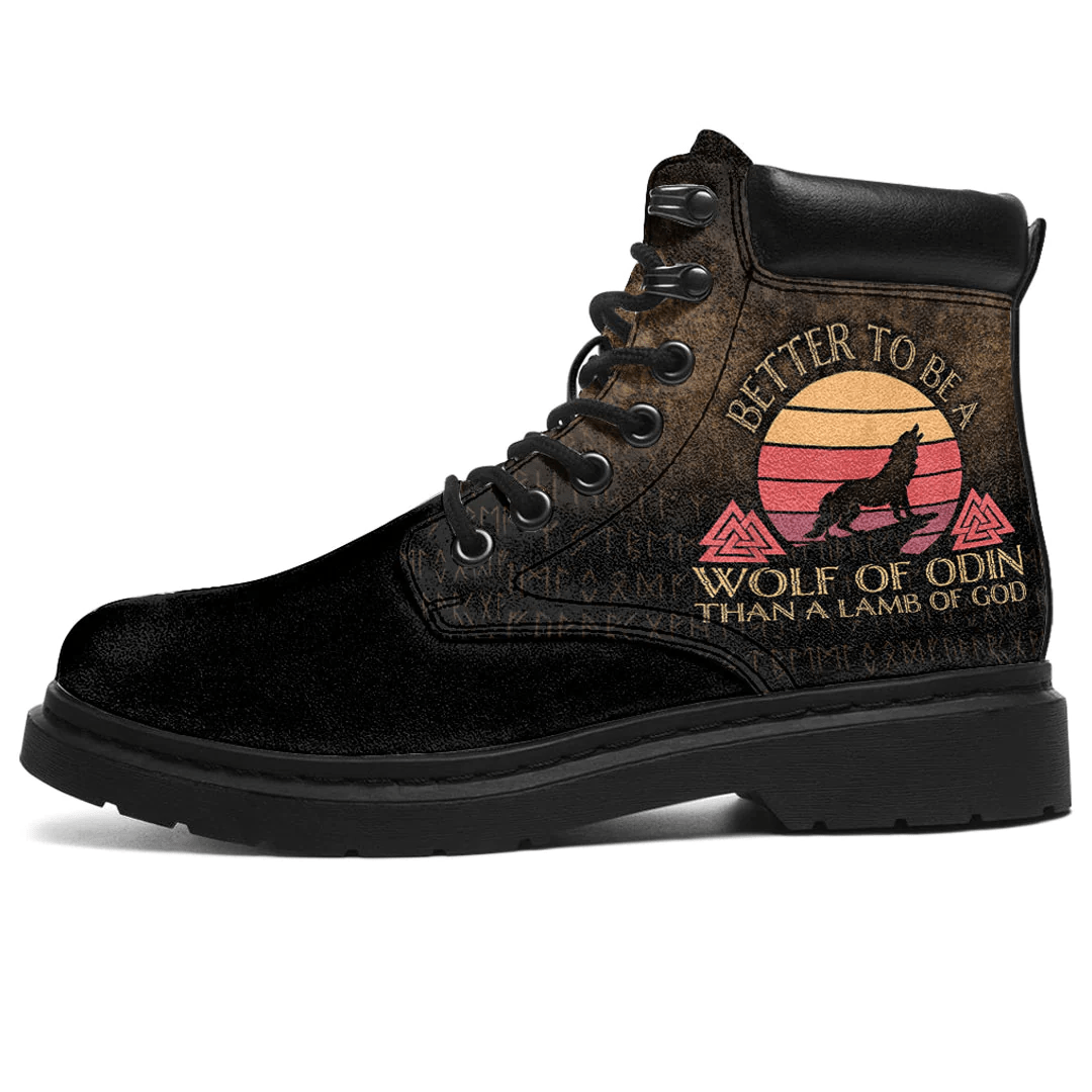 Boots Viking Valhalla Viking Saying Better To Be A Wolf Of Odin All Season Boots