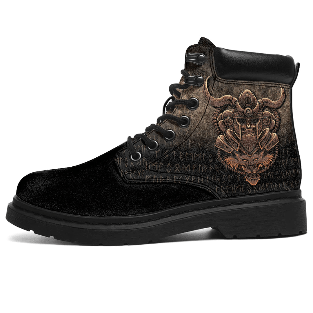 Boots Viking Wolf Norse Mythology Valhalla Warrior Gift All Season Boots