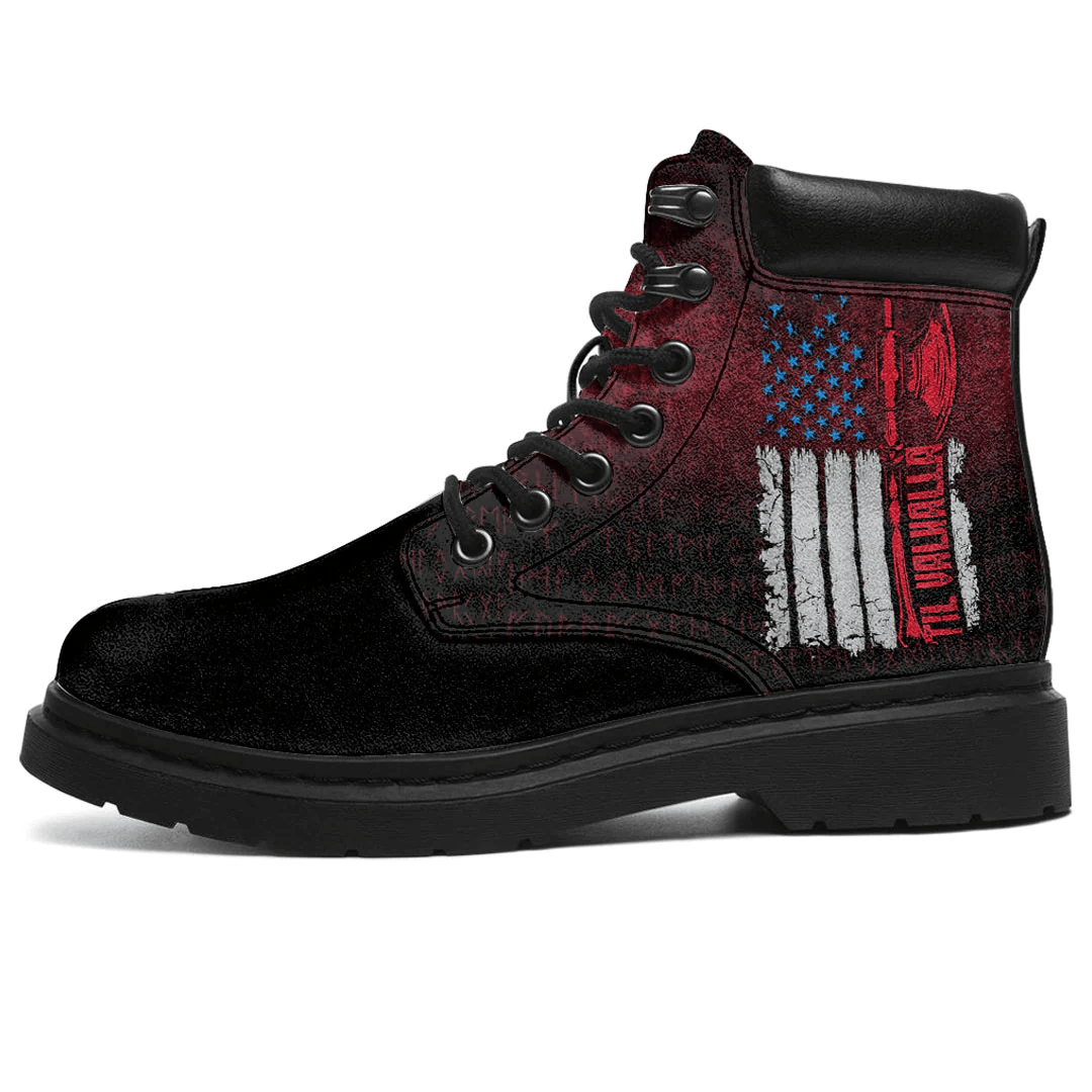 Boots Vikings Til Valhalla Patriotic Viking Us Flag All Season Boots