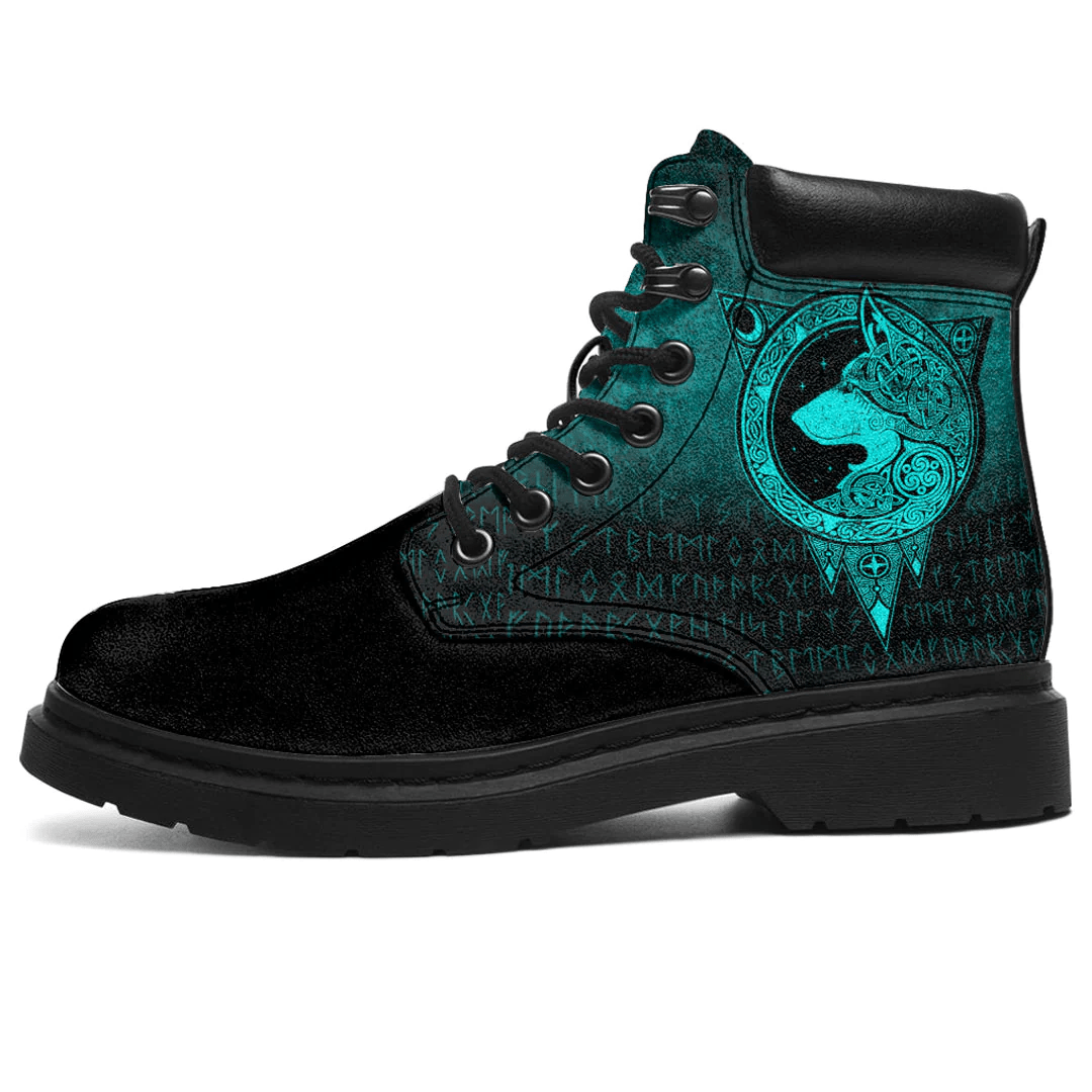 Boots Viking Norse Wolf Cyan All Season Boots